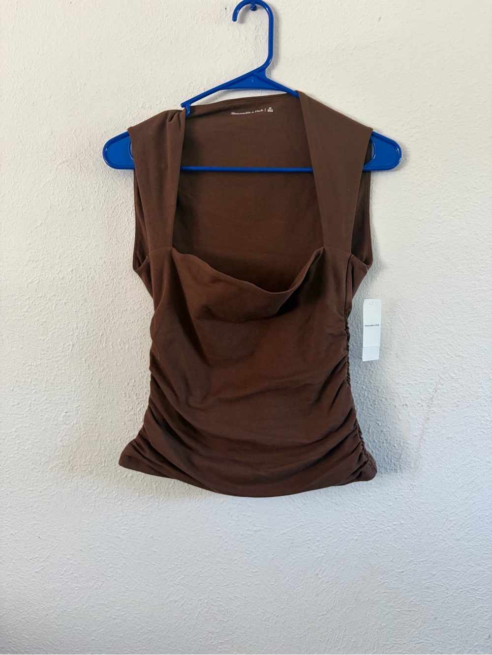 Abercrombie & Fitch Brown Cowl Neck Ruched Tank